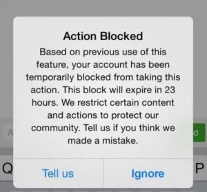 Instagram Action Blocked