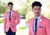 Two Buttons Pink Groom Suit