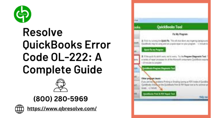 Resolve QuickBooks Error Code OL-222