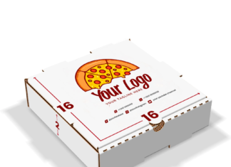 pizza boxes with logo